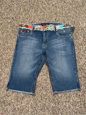 NWT vintage Baby Phat women's size 20 Blue Denim capris Y2K